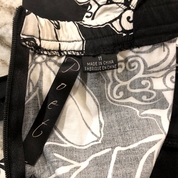 ☀️ Poet Black & White Floral Dress Size 11 - Picture 10 of 11